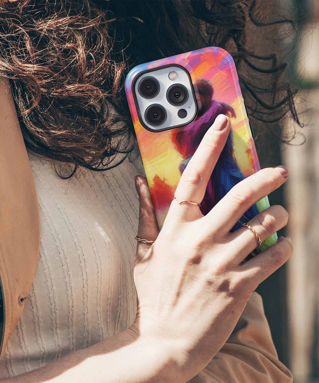 Colorful Sunset Embrace of Love iPhone case Case Cazify - Delivery Canada