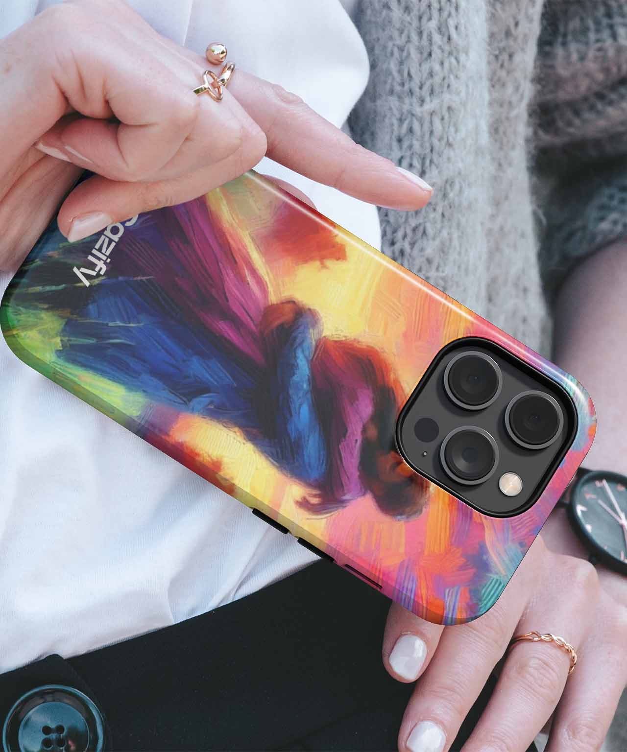 Colorful Sunset Embrace of Love iPhone case Case Cazify - Delivery Canada