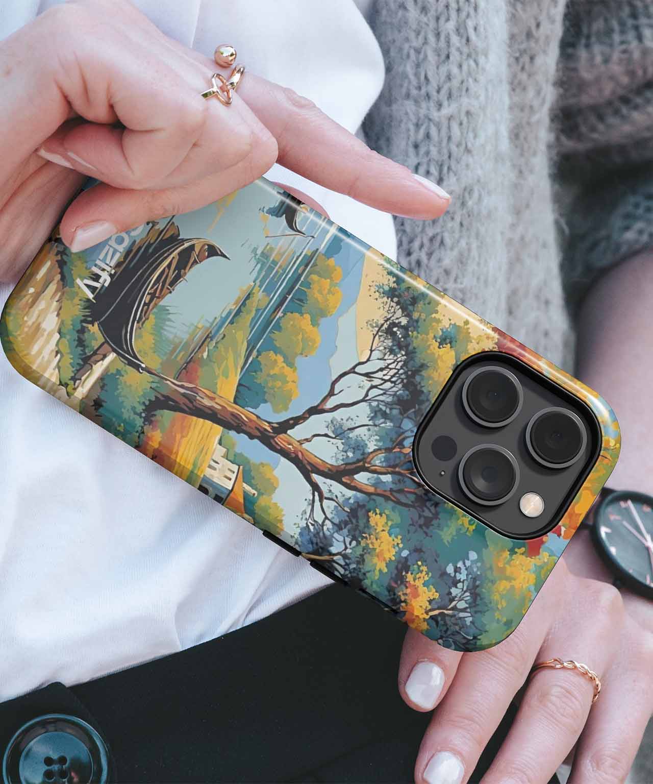 Colorful Sunset Lake Adventure iPhone case Case Cazify - Delivery Canada