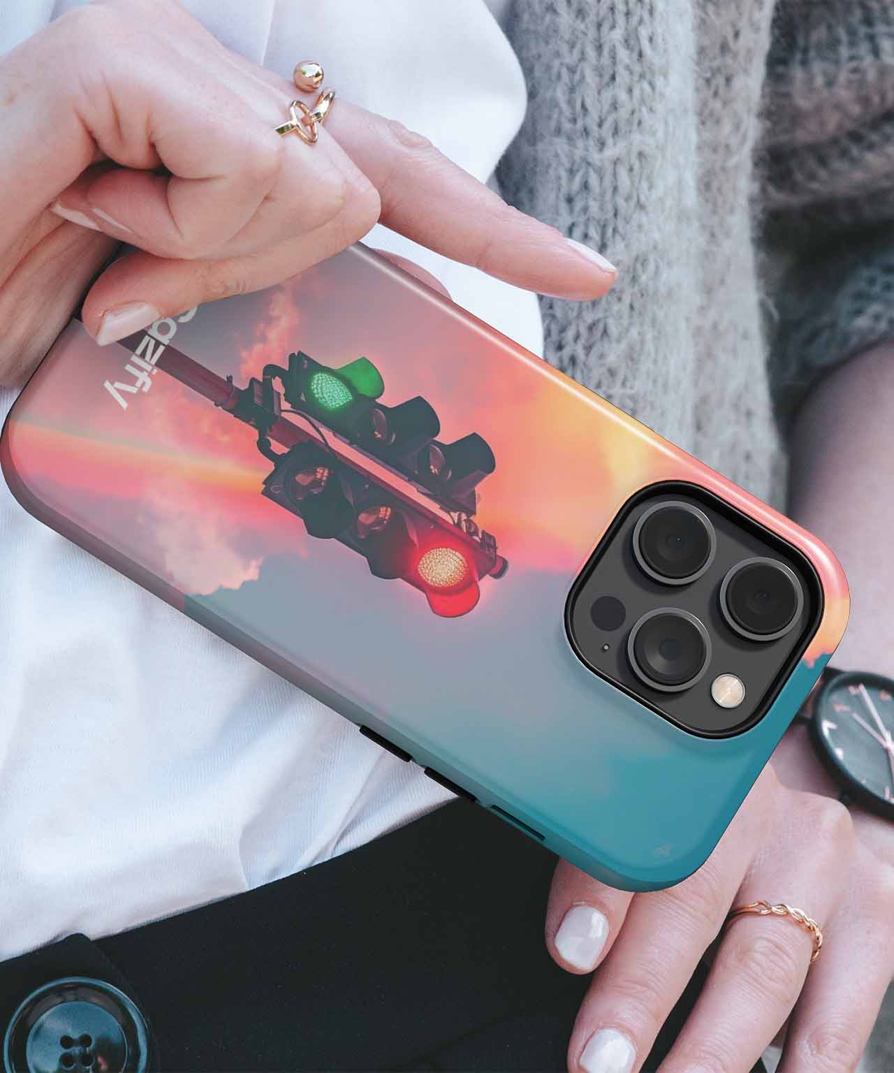 Colorful Traffic Signals with a Rainbow iPhone case Case Cazify - Delivery Canada