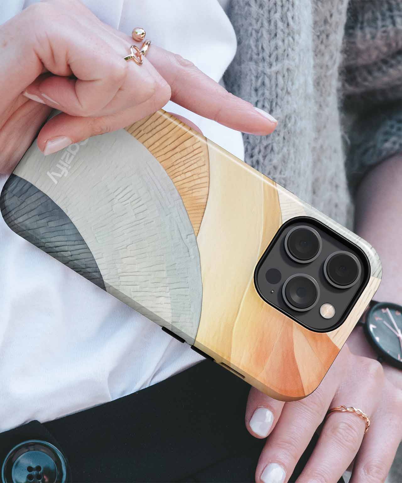 Colorful Waves of Whimsy and Serenity iPhone case Case Cazify - Delivery Canada