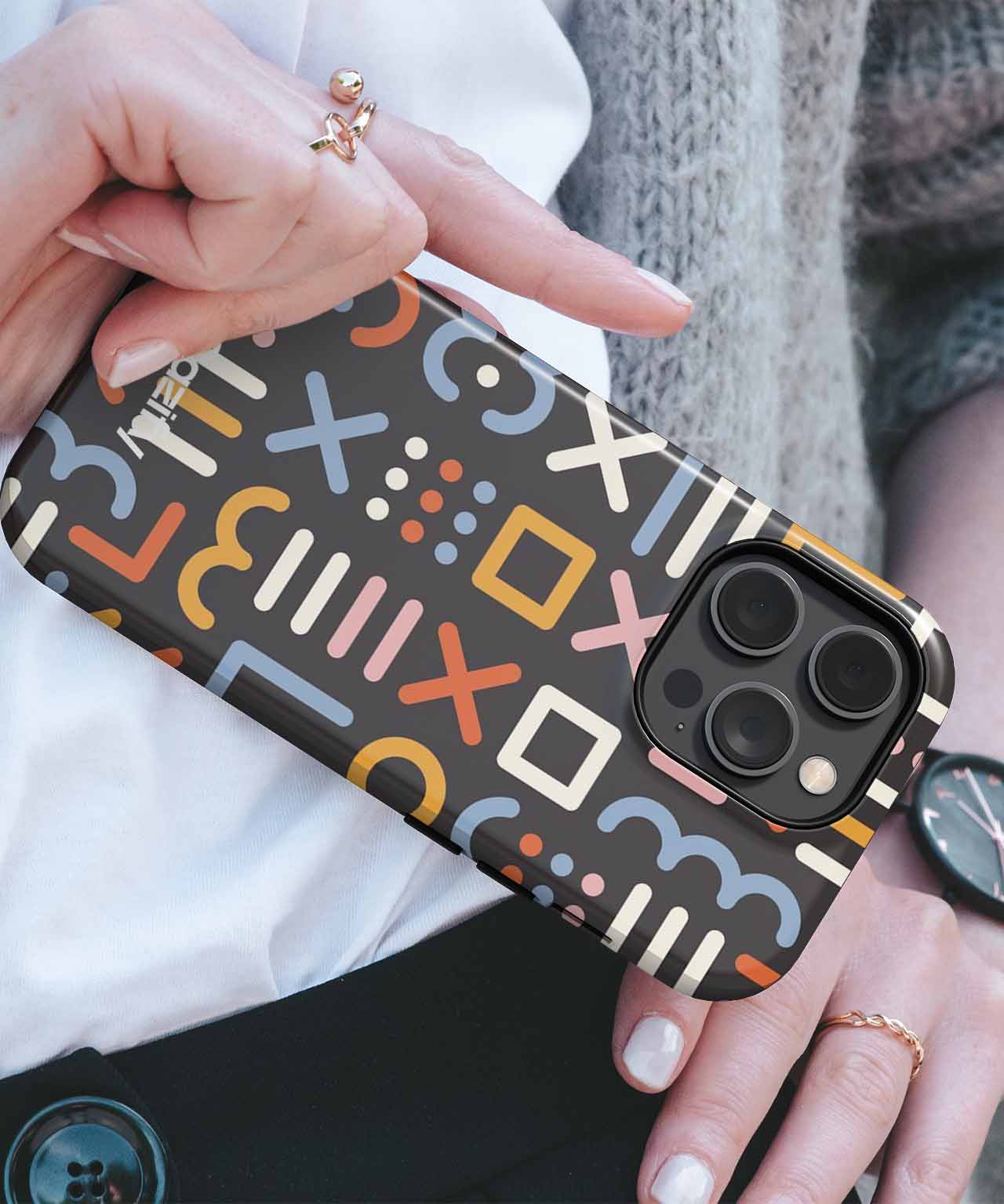 Colorful Whimsical Shapes Dance Joyfully iPhone case Case Cazify - Delivery Canada