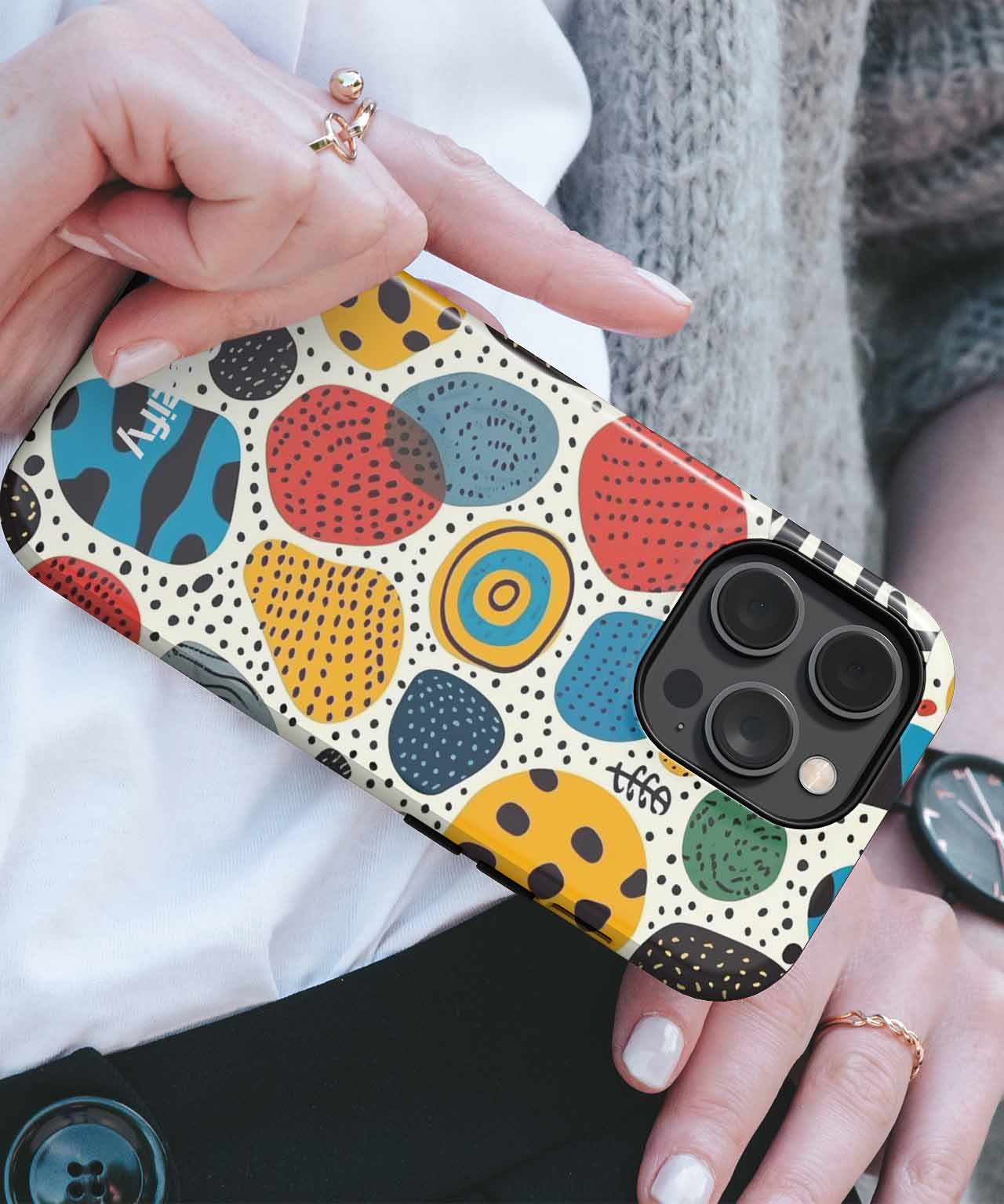 Colorful Whimsical Shapes Dancing Together iPhone case Case Cazify - Delivery Canada