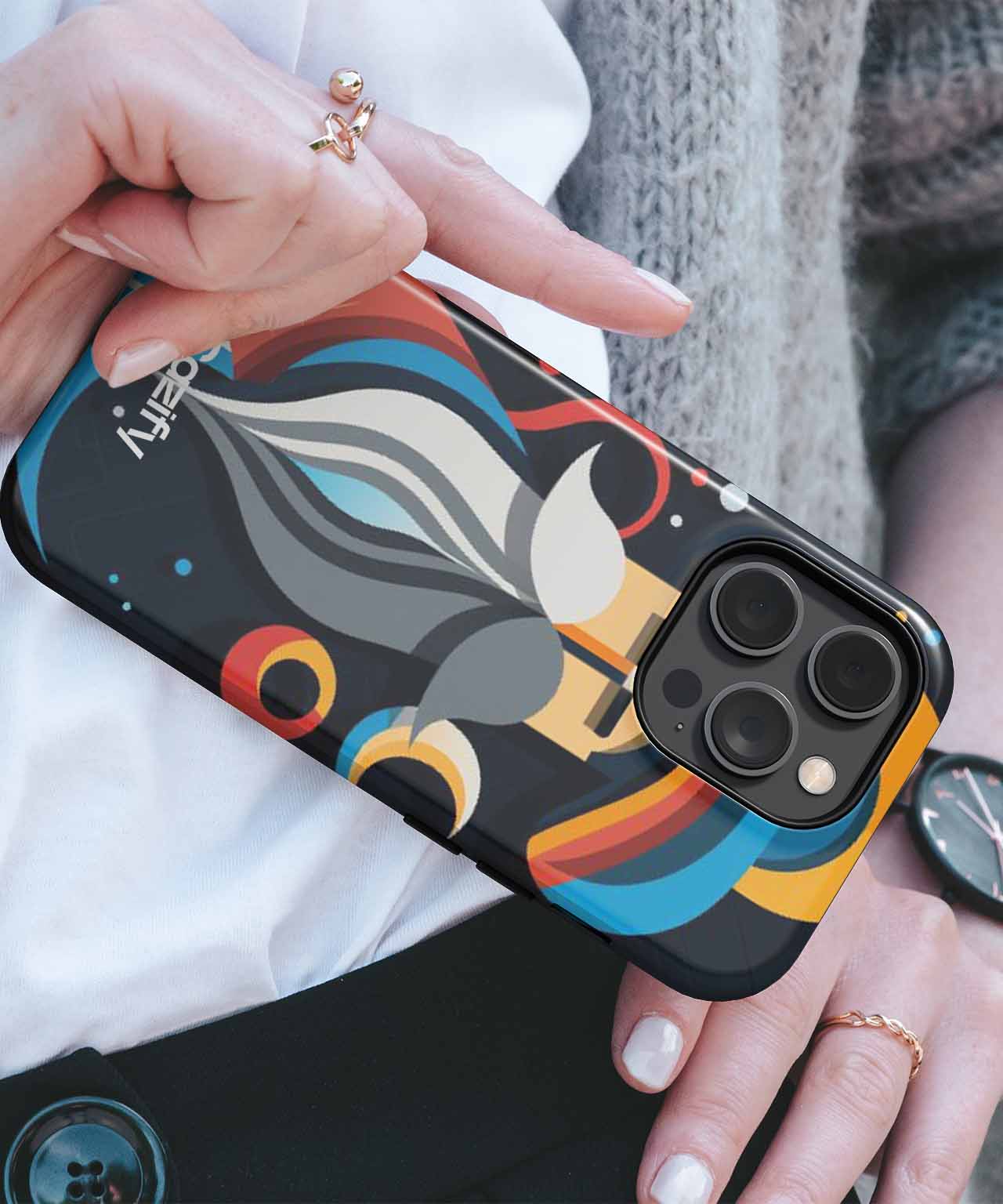 Colorful Whimsical Wizard with a Big Beard iPhone case Case Cazify - Delivery Canada