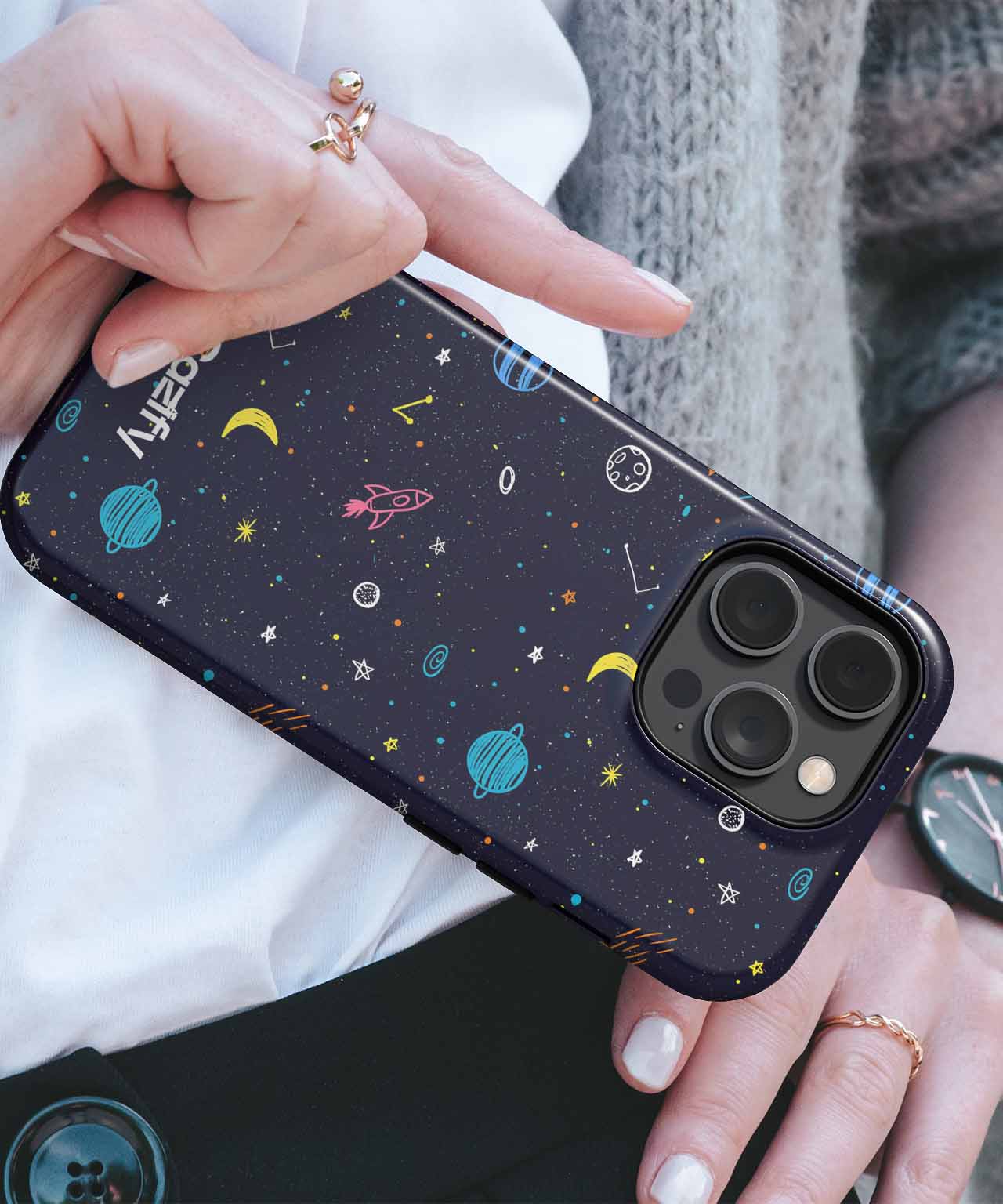 Cosmic Adventure in Space Wonderland iPhone case Case Cazify - Delivery Canada