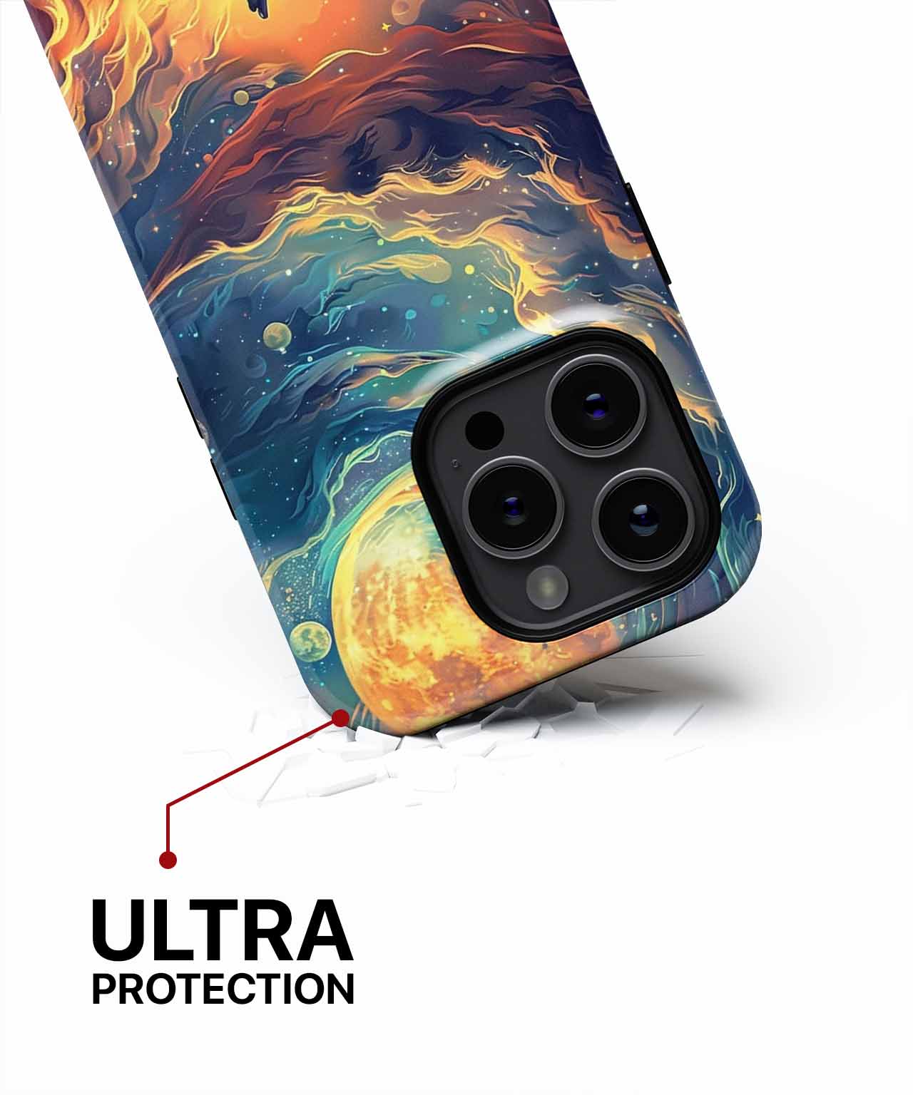 Cosmic Howls Under a Colorful Moon iPhone case Case Cazify - Delivery Canada