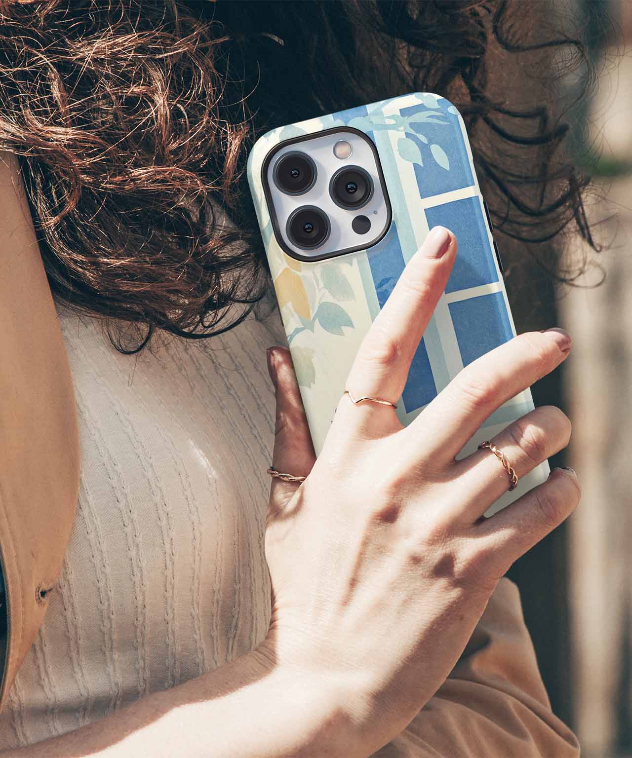 Cozy blue window with lantern and cup iPhone case Case Cazify - Delivery Canada