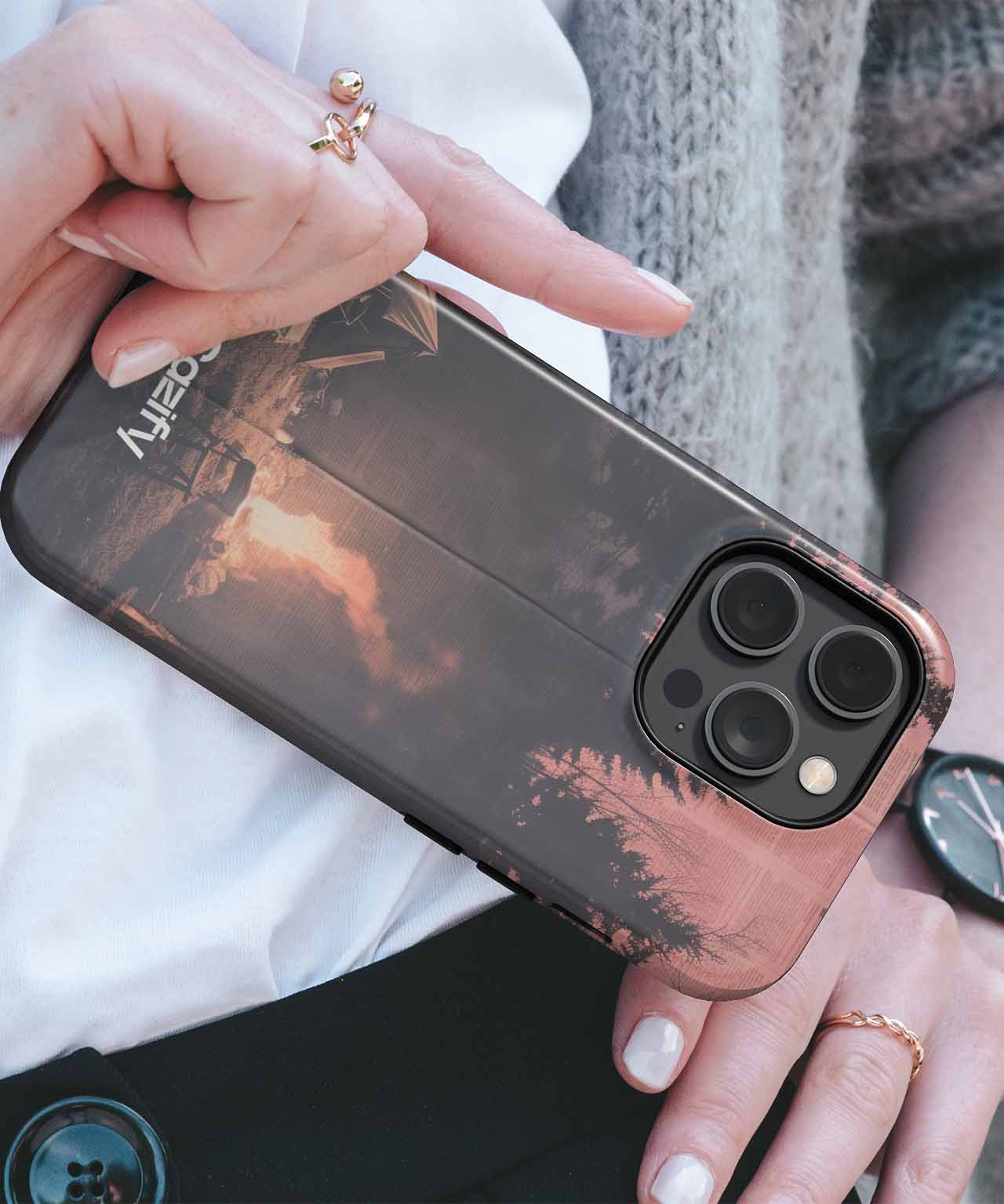 Cozy Campfire Adventures Under Starry Skies iPhone case Case Cazify - Delivery Canada