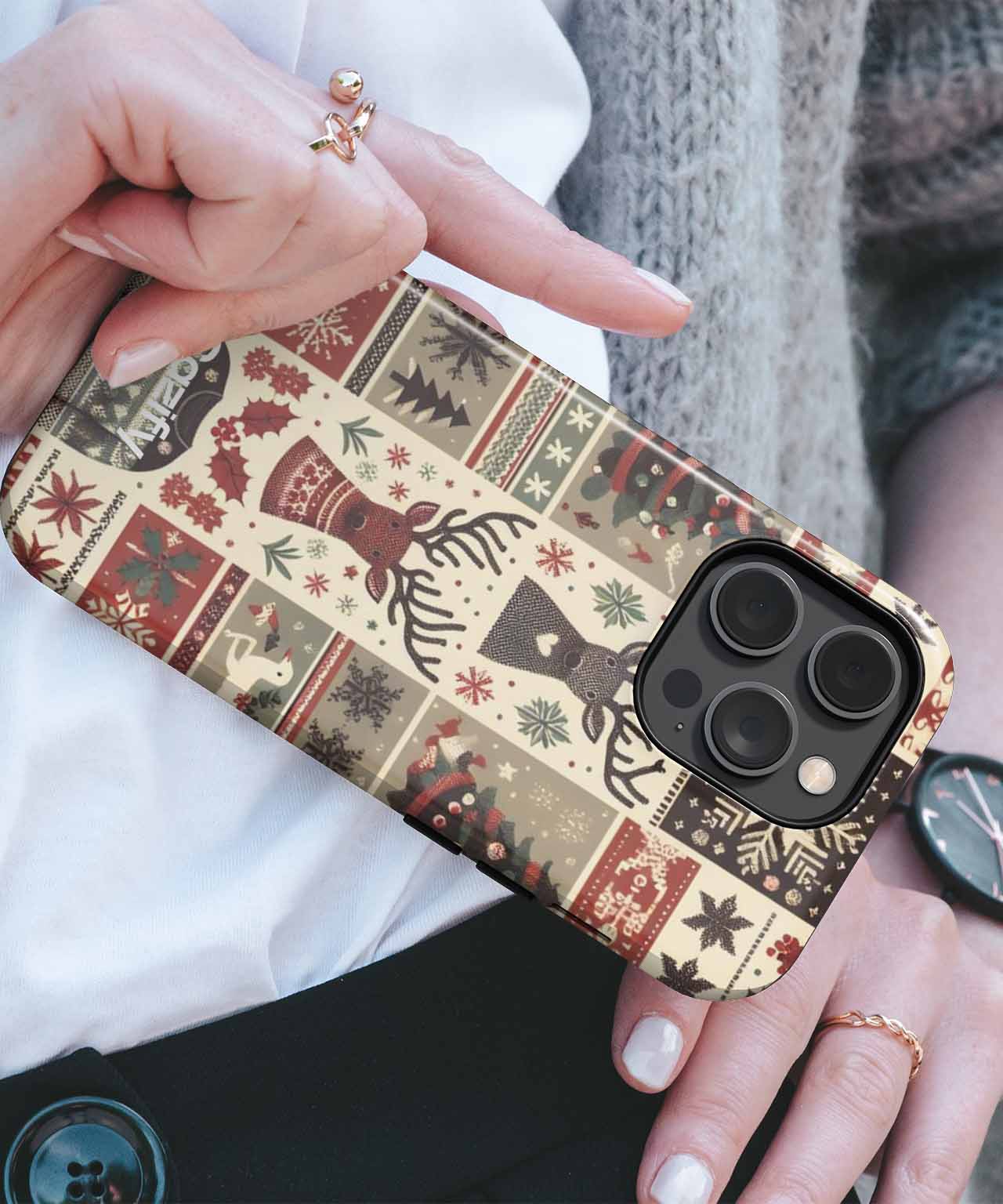 Cozy Christmas Sweater Party Vibes iPhone case Case Cazify - Delivery Canada