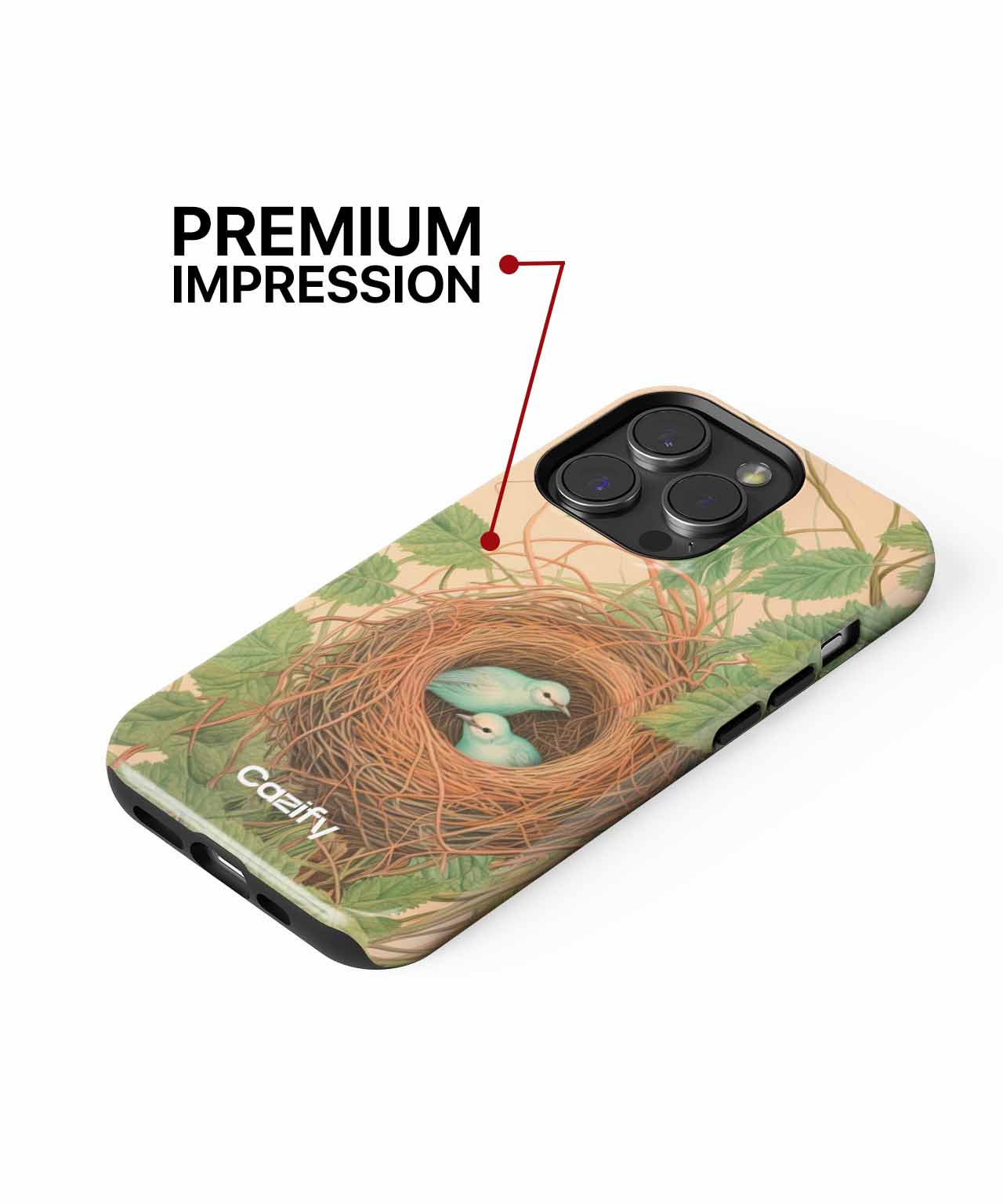 Cozy Nesting Birds in a Green Haven iPhone case Case Cazify - Delivery Canada