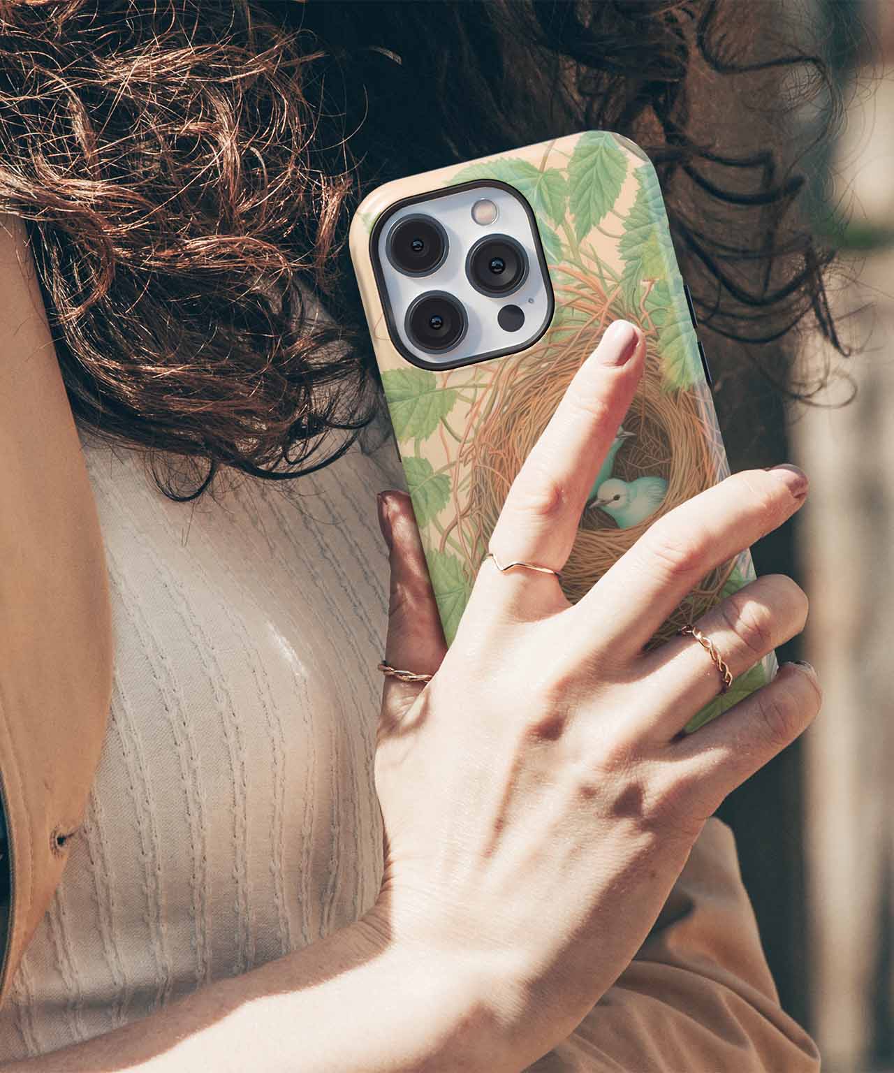 Cozy Nesting Birds in a Green Haven iPhone case Case Cazify - Delivery Canada
