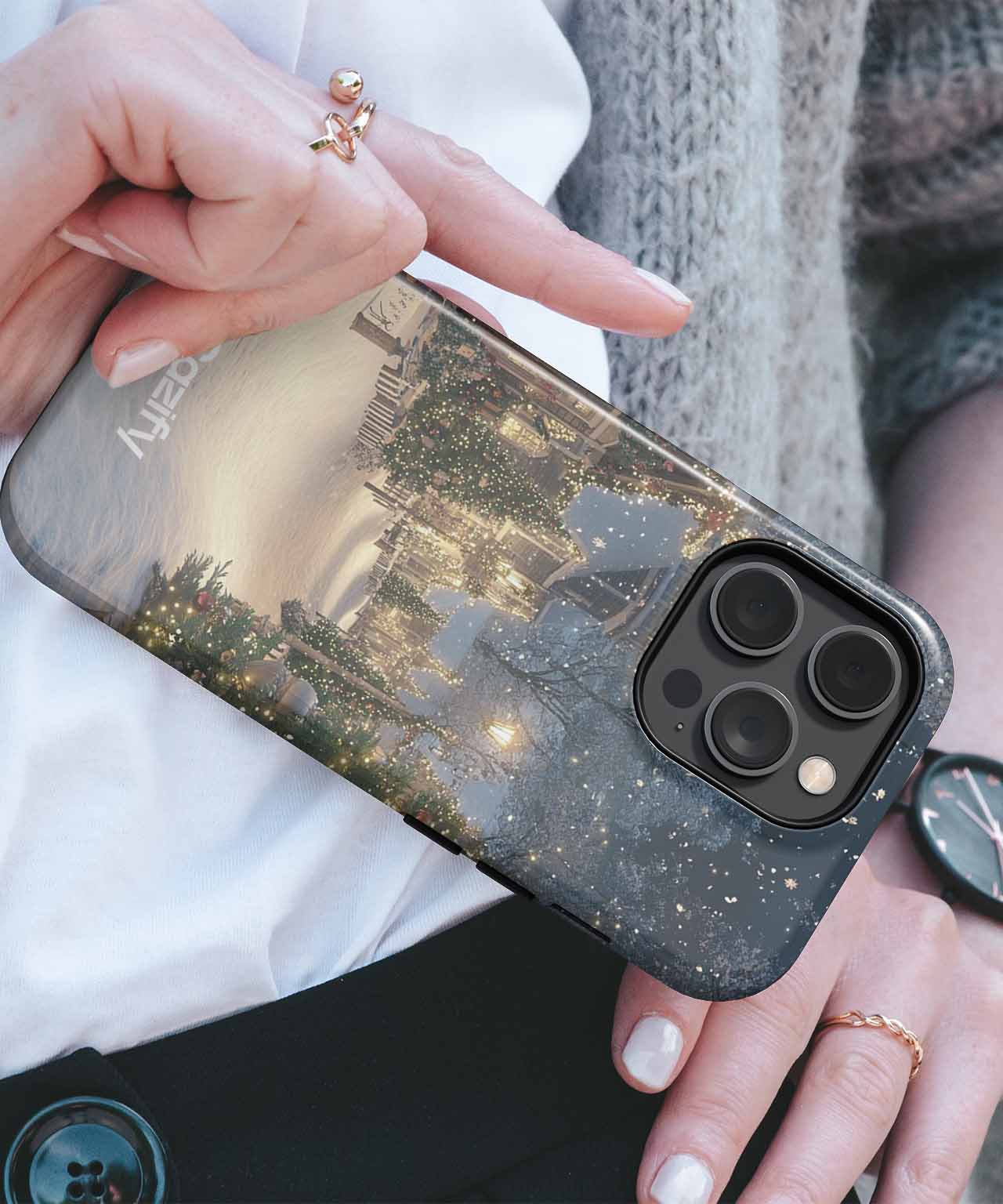 Cozy Snowy Winter Wonderland Adventure iPhone case Case Cazify - Delivery Canada