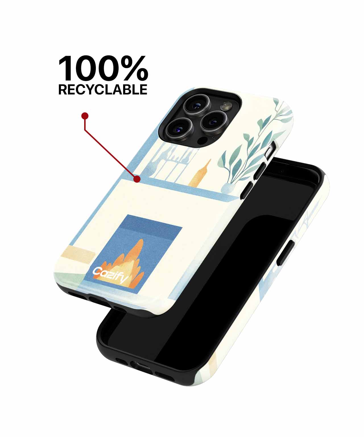 Cozy Warm Hearth with Decorative Plants iPhone case Case Cazify - Delivery Canada