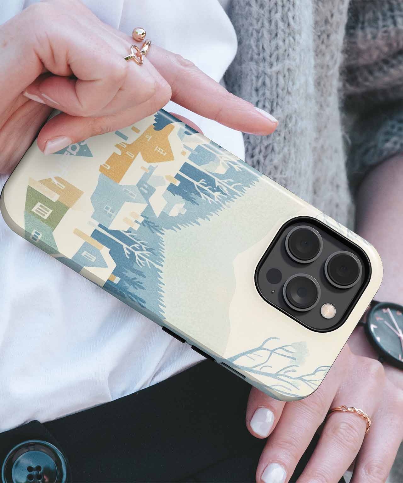 Cozy Winter Village in Snowy Bliss iPhone case Case Cazify - Delivery Canada