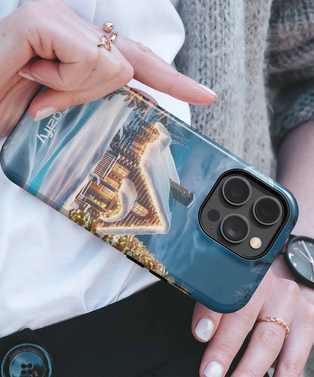 Cozy Winter Wonderland Christmas Scene iPhone case Case Cazify - Delivery Canada