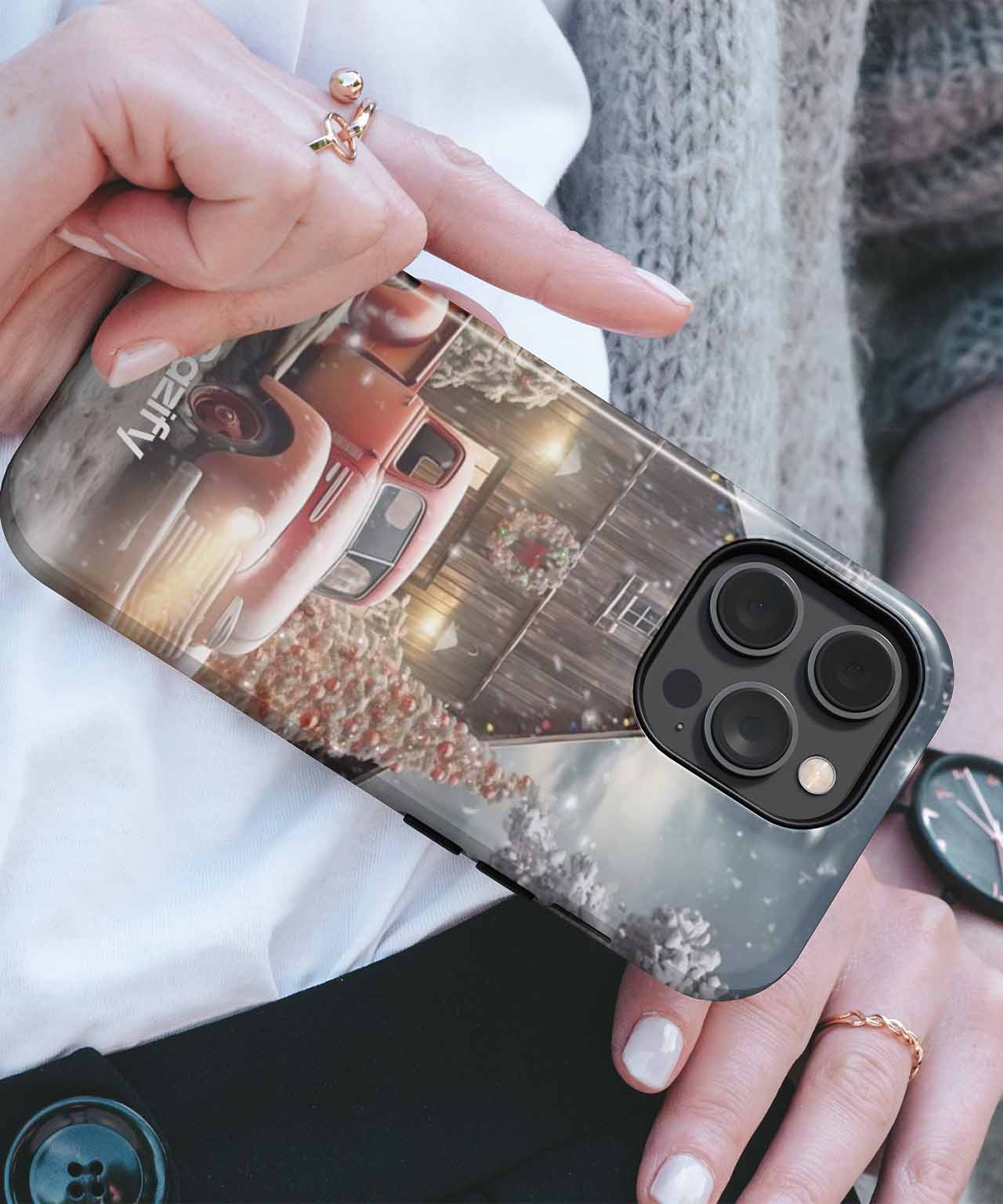 Cozy Winter Wonderland Truck Scene iPhone case Case Cazify - Delivery Canada