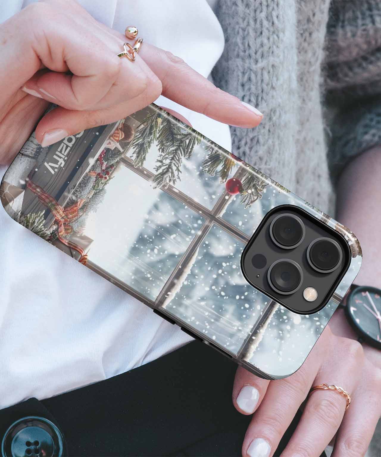 Cozy Winter Wonderland with Christmas Cheer iPhone case Case Cazify - Delivery Canada