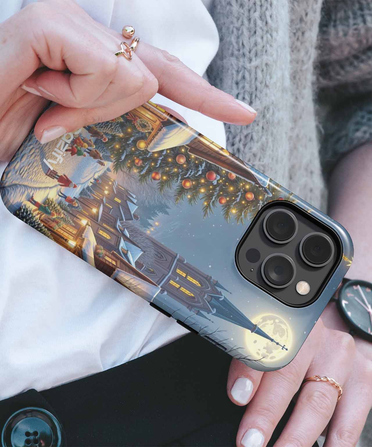 Cozy Winter Wonderland with Christmas Cheer iPhone case Case Cazify - Delivery Canada