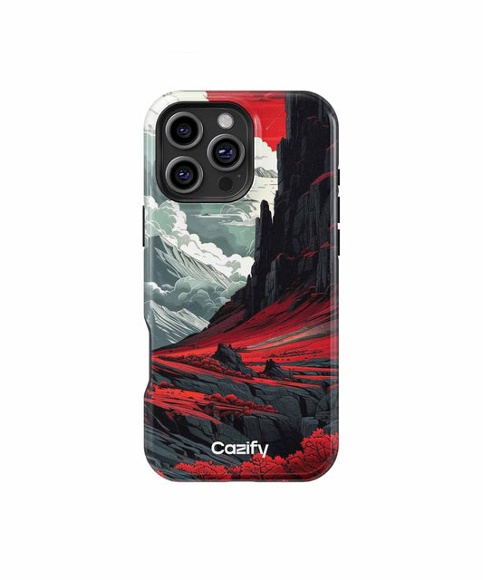 Crimson Sunset Over Rocky Landscapes iPhone case Case Cazify - Delivery Canada