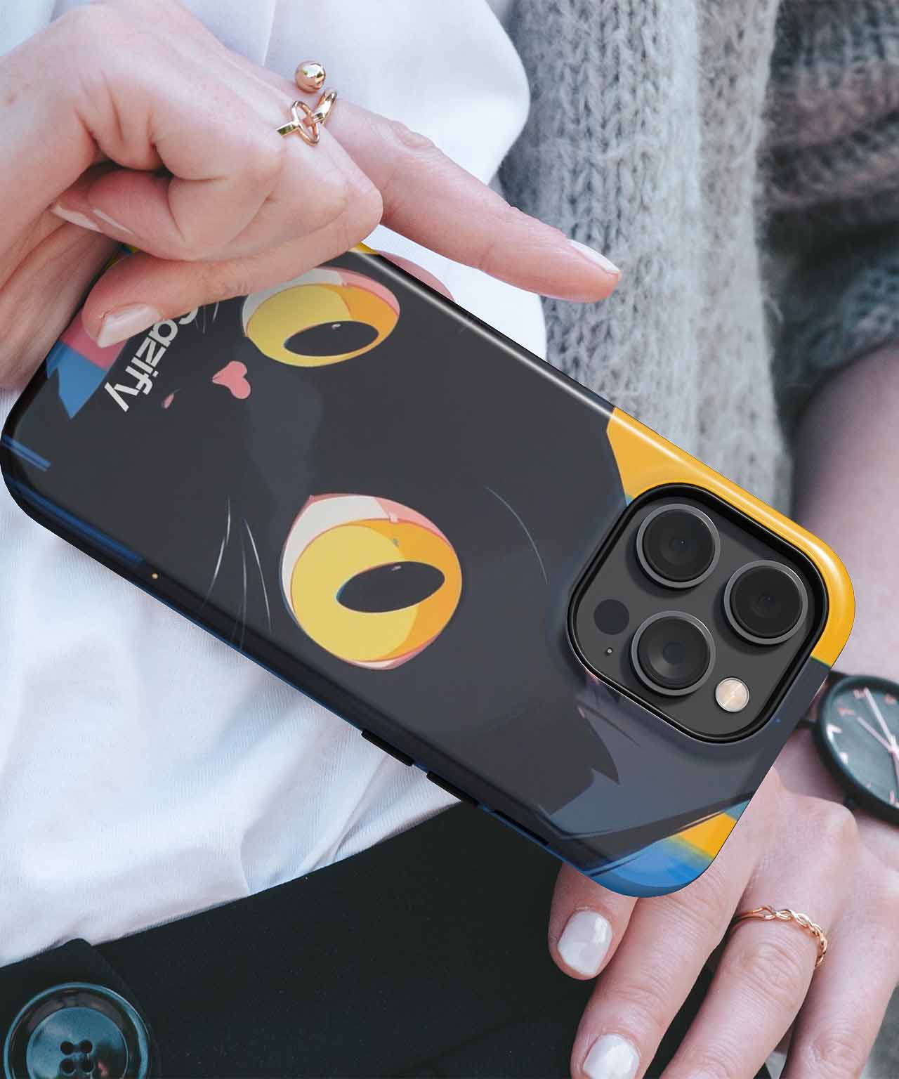 Curious Cat Peeking with Big Eyes iPhone case Case Cazify - Delivery Canada