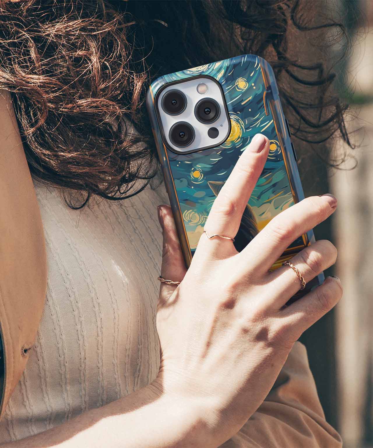 Curious Cat Stargazing Through Window iPhone case Case Cazify - Delivery Canada
