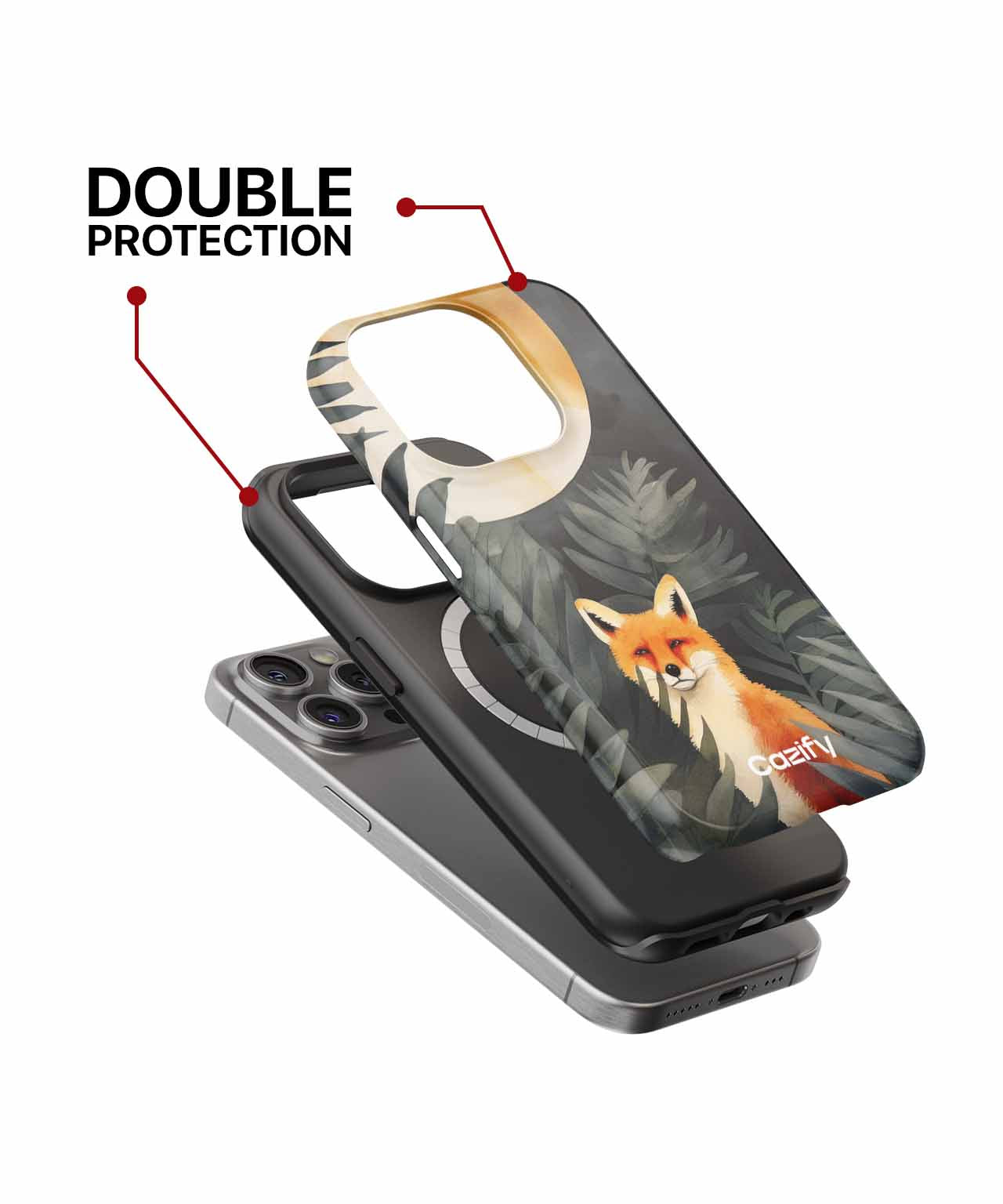 Curious Fox in Nighttime Jungle iPhone case Case Cazify - Delivery Canada