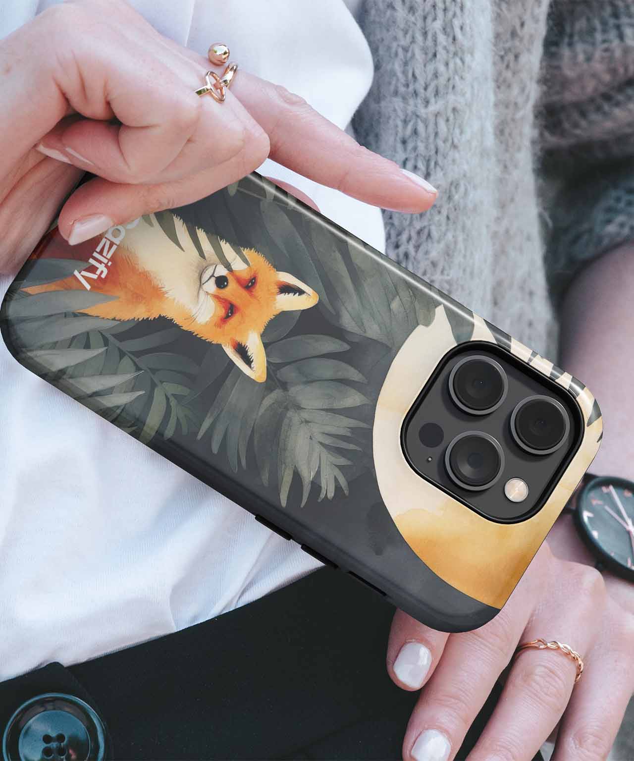 Curious Fox in Nighttime Jungle iPhone case Case Cazify - Delivery Canada