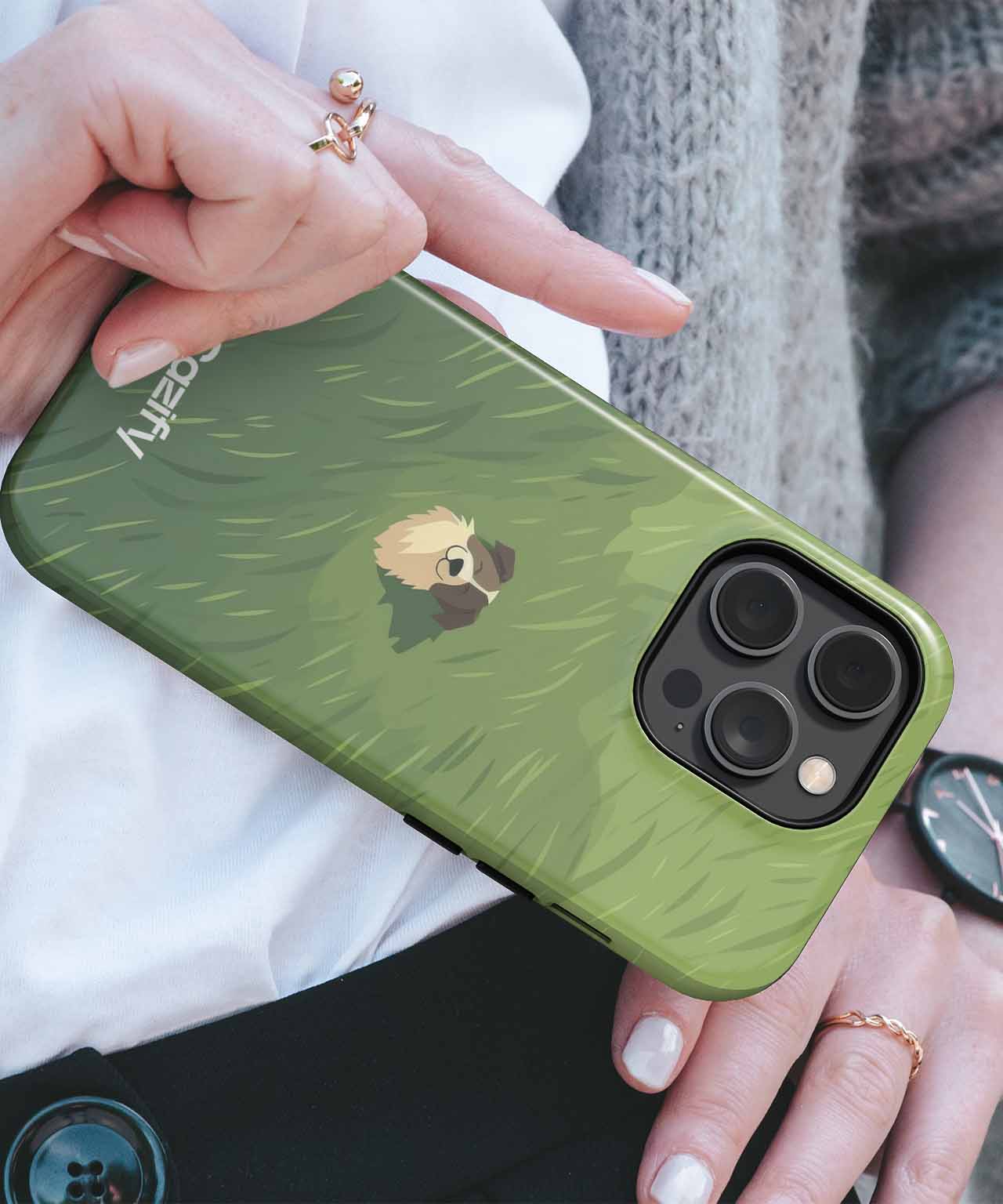 Curious Puppy Surrounded by Greenery iPhone case Case Cazify - Delivery Canada
