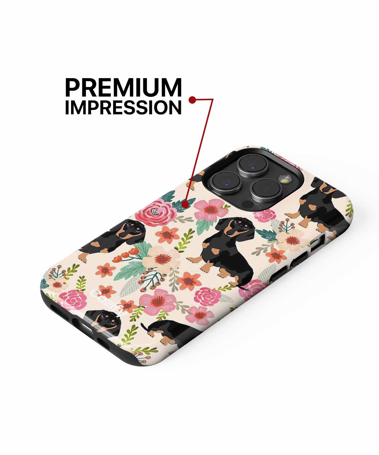 Dachshund Delight in a Floral Paradise iPhone case Case Cazify - Delivery Canada