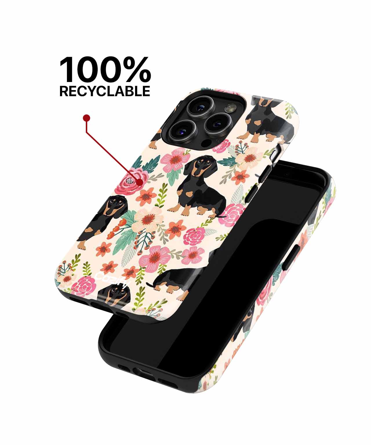 Dachshund Delight in a Floral Paradise iPhone case Case Cazify - Delivery Canada