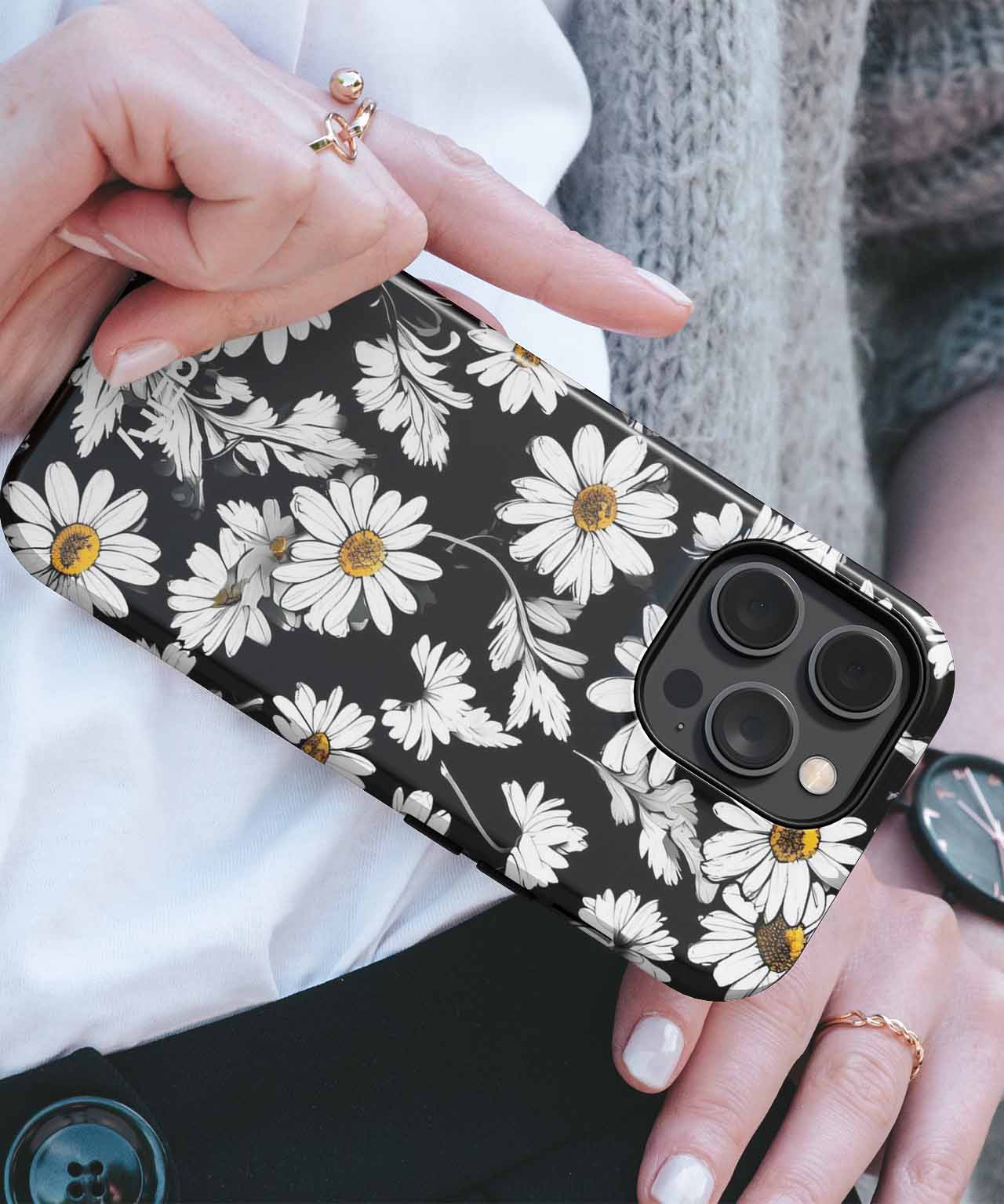 Daisy Delight on a Midnight Canvas iPhone case Case Cazify - Delivery Canada
