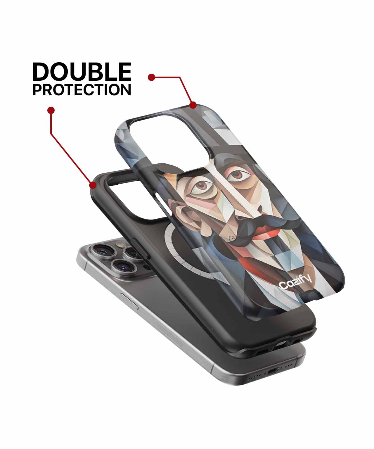 Dapper Mustache Man in Abstract Art iPhone case Case Cazify - Delivery Canada