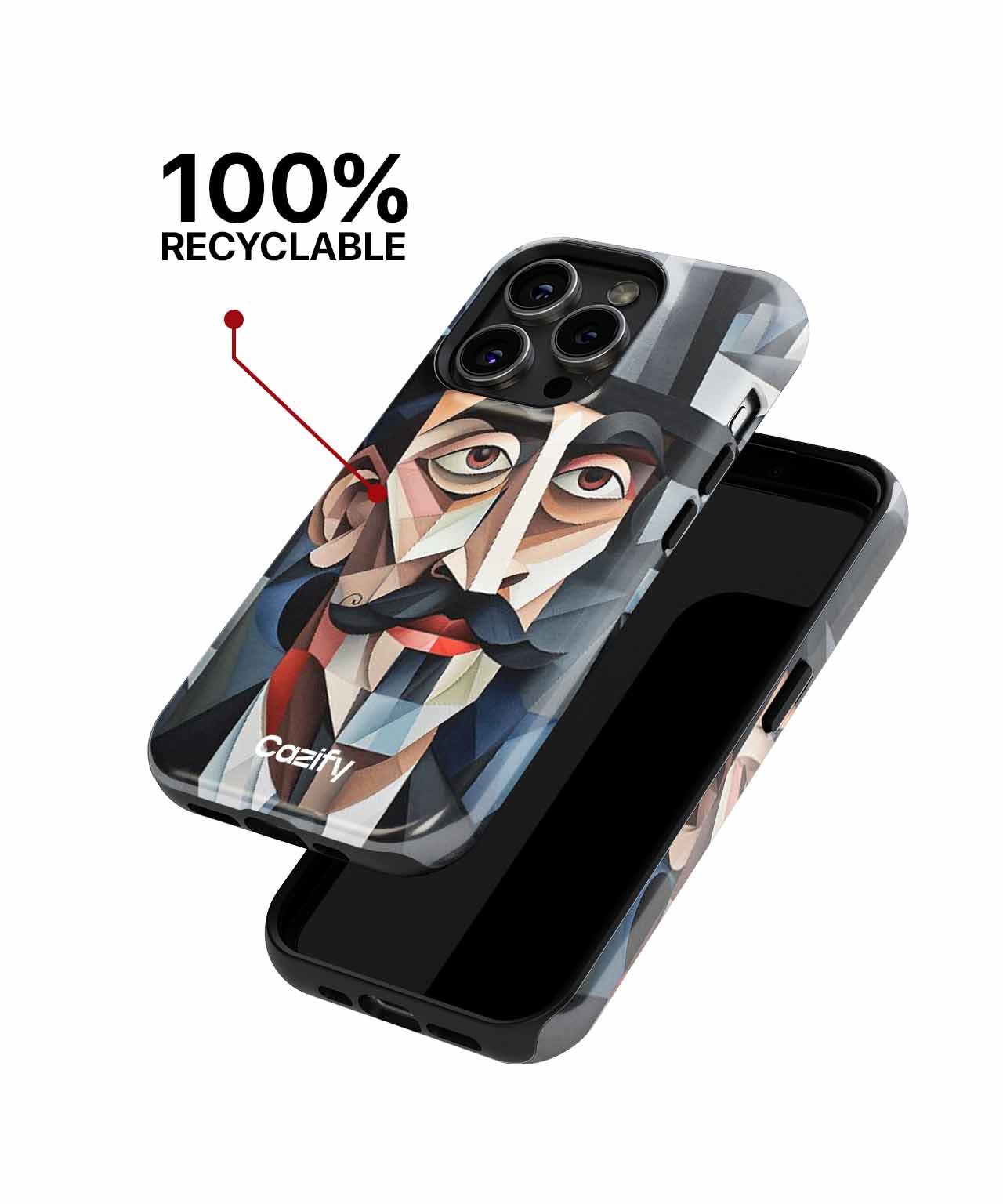 Dapper Mustache Man in Abstract Art iPhone case Case Cazify - Delivery Canada