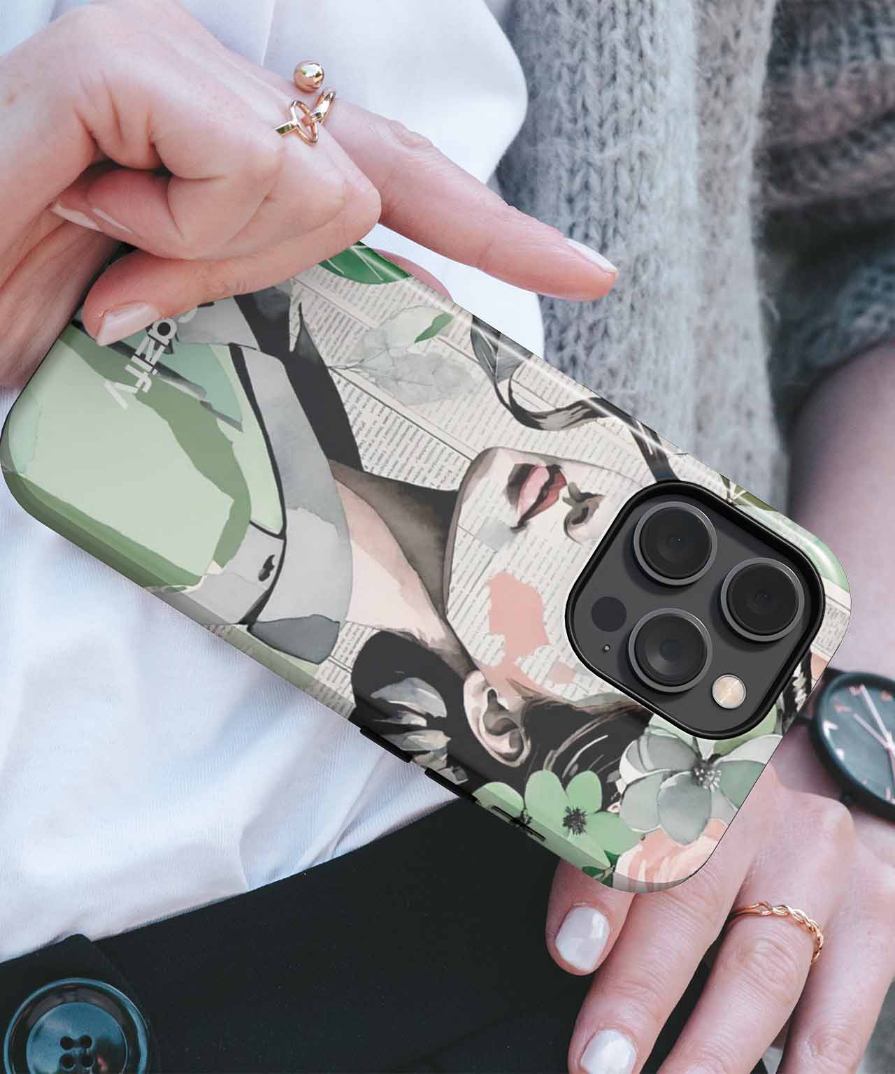 Delightful Floral Fashionista with Greenery iPhone case Case Cazify - Delivery Canada
