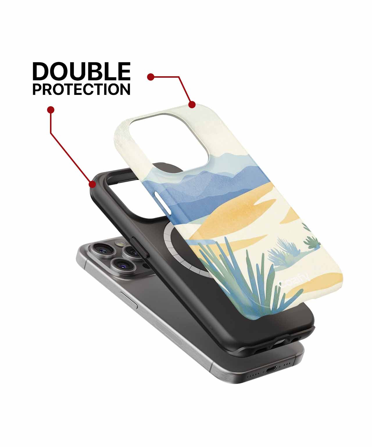 Desert Dreamscape with Colorful Cacti iPhone case Case Cazify - Delivery Canada