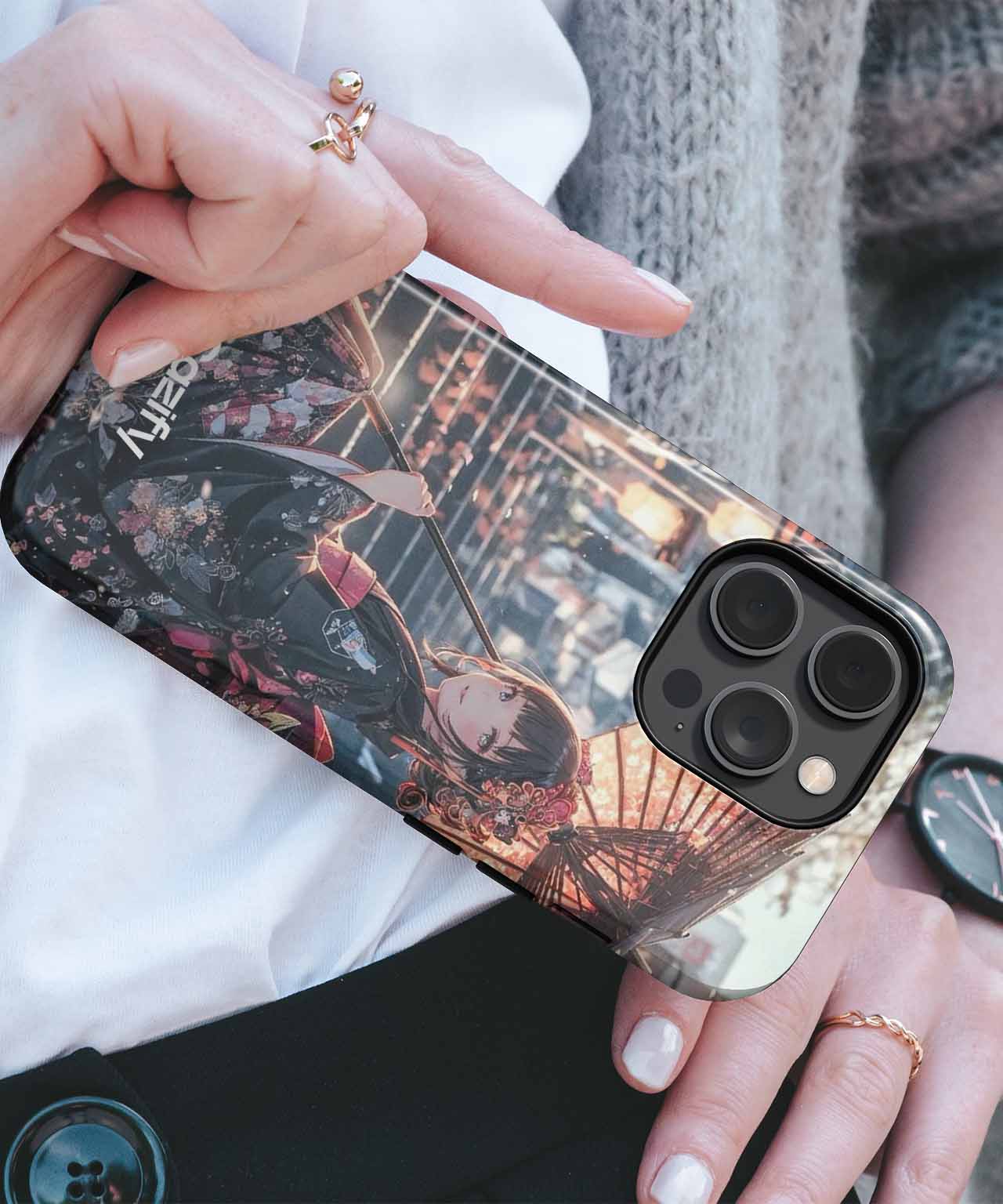 Elegant Kimono Princess with Umbrella iPhone case Case Cazify - Delivery Canada