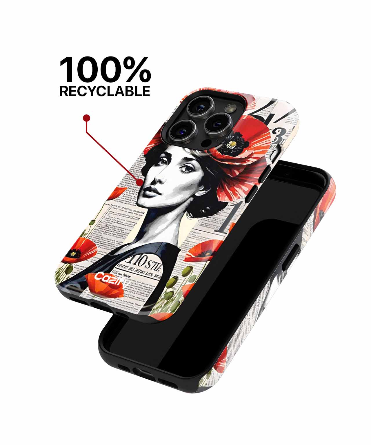 Elegant Lady in a Poppy Paradise iPhone case Case Cazify - Delivery Canada