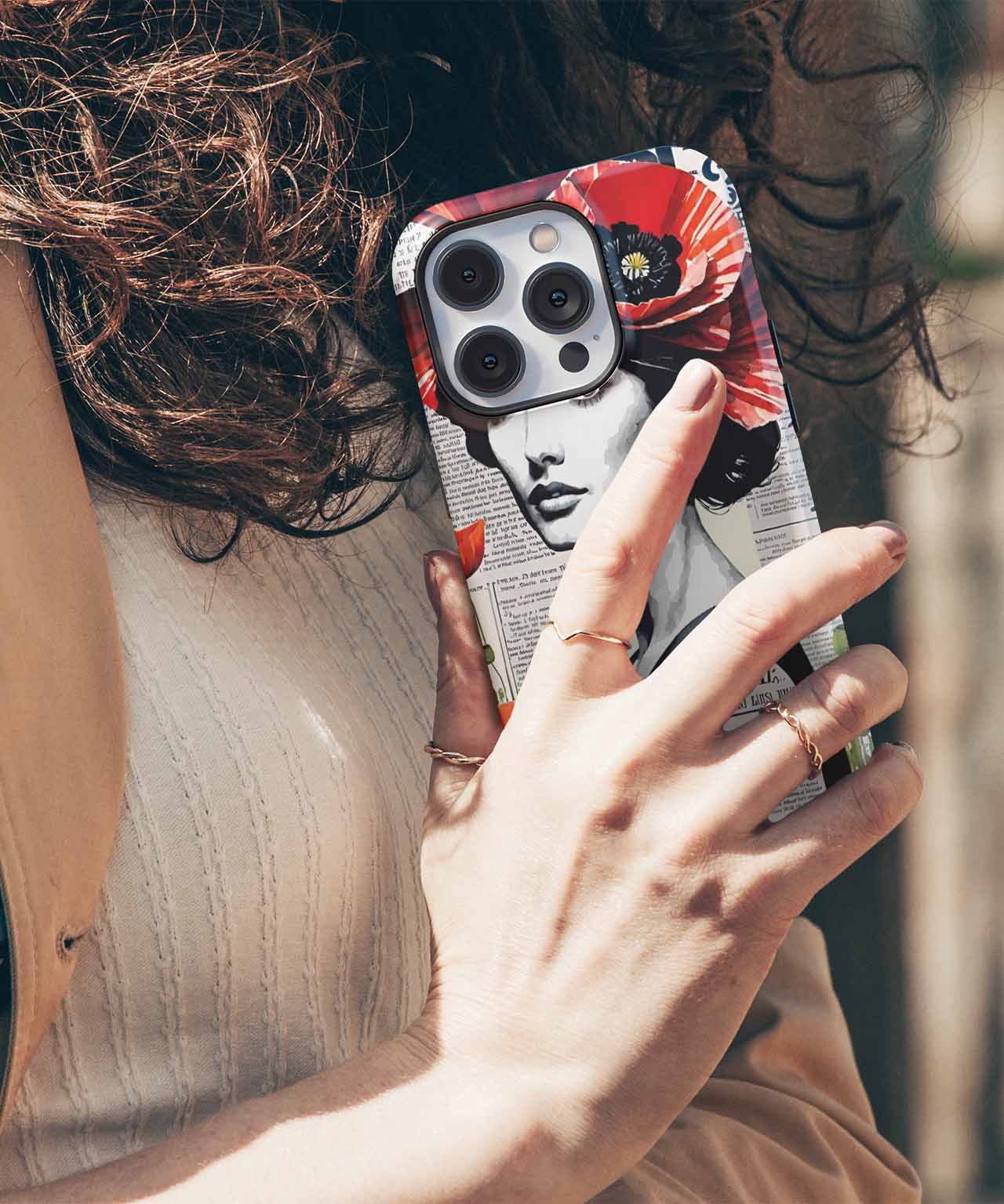 Elegant Lady in a Poppy Paradise iPhone case Case Cazify - Delivery Canada