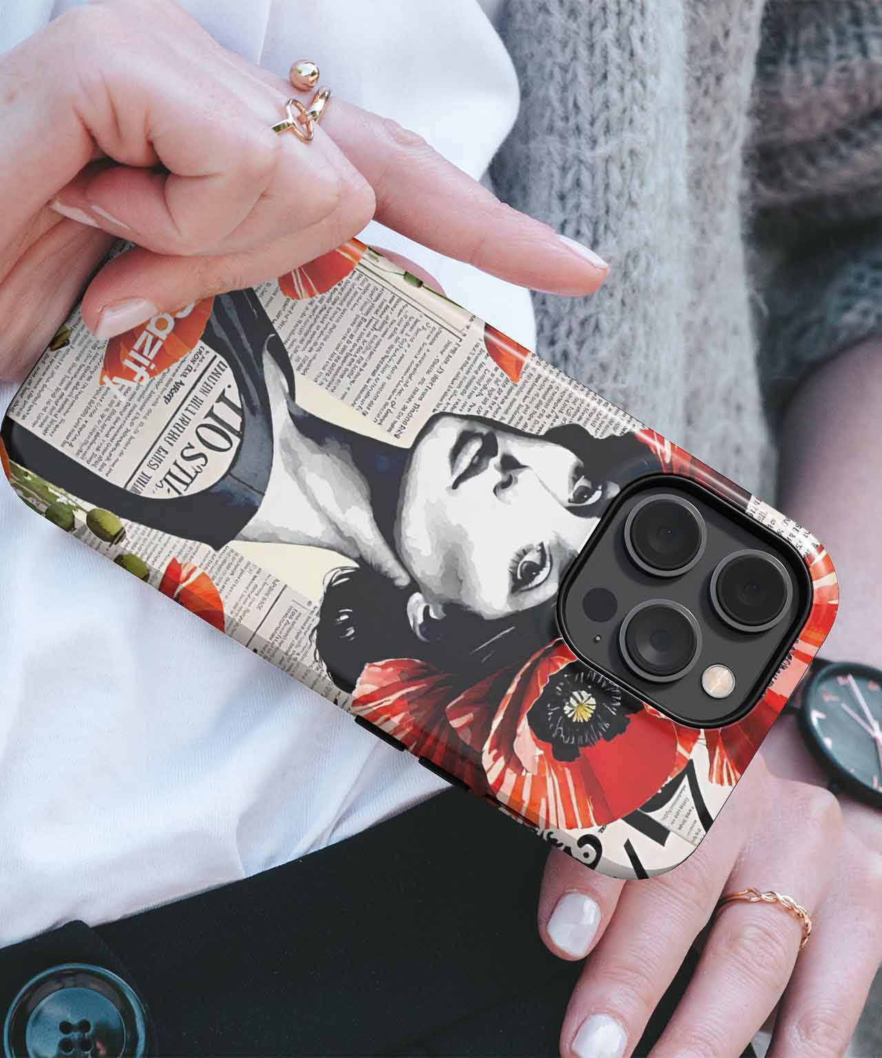 Elegant Lady in a Poppy Paradise iPhone case Case Cazify - Delivery Canada