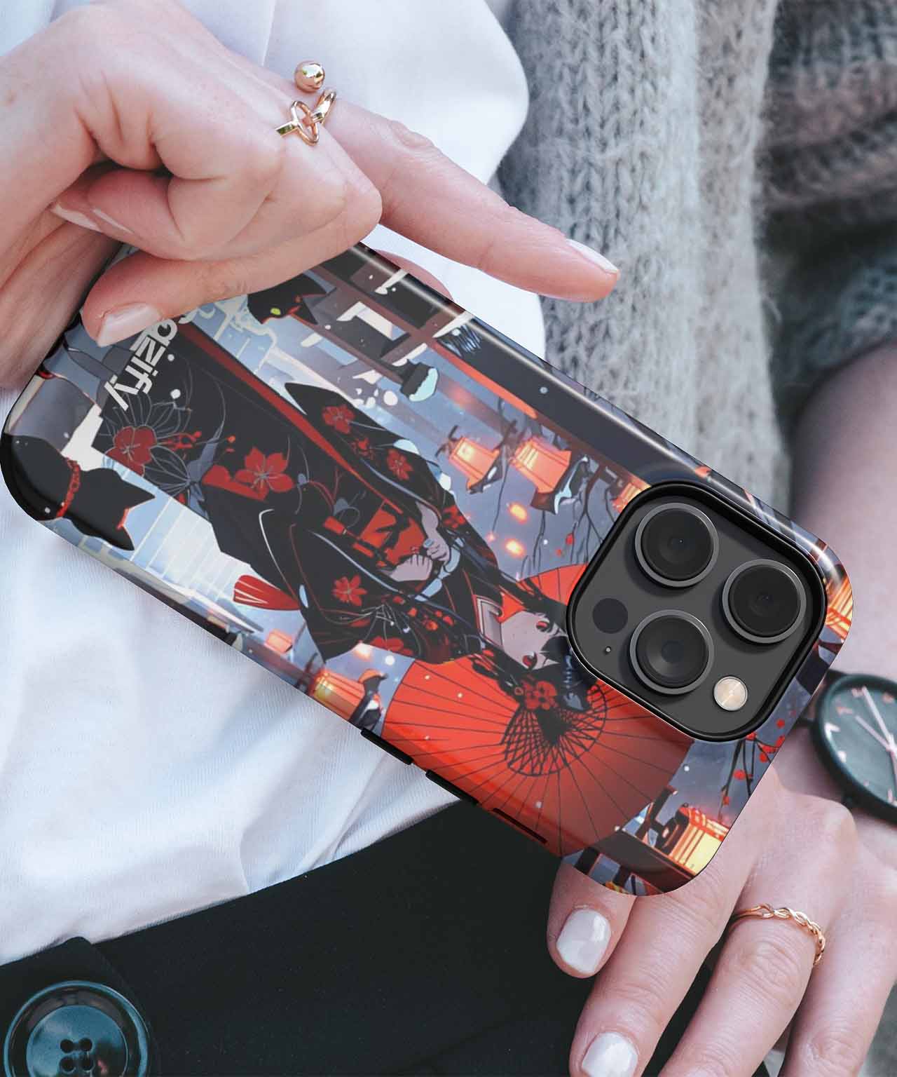 Enchanting Winter Night with Cats iPhone case Case Cazify - Delivery Canada