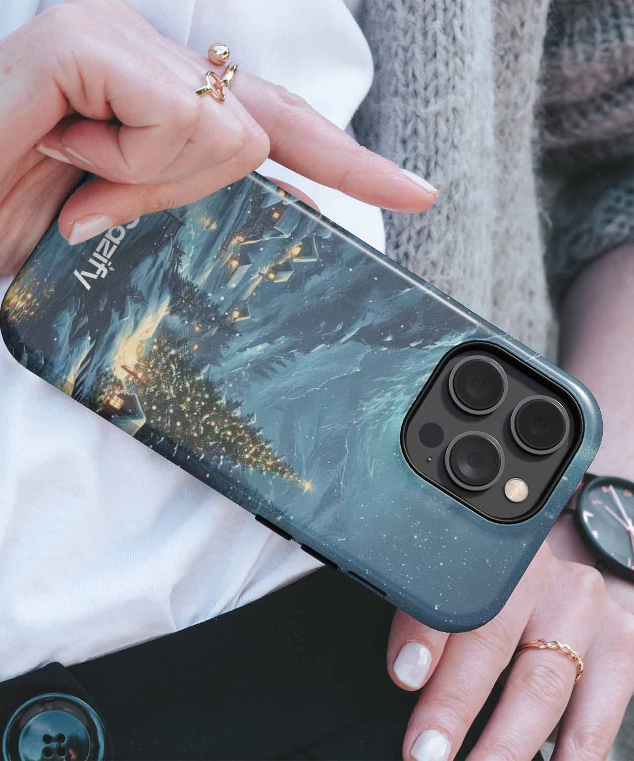 Enchanting Winter Wonderland by the River iPhone case Case Cazify - Delivery Canada