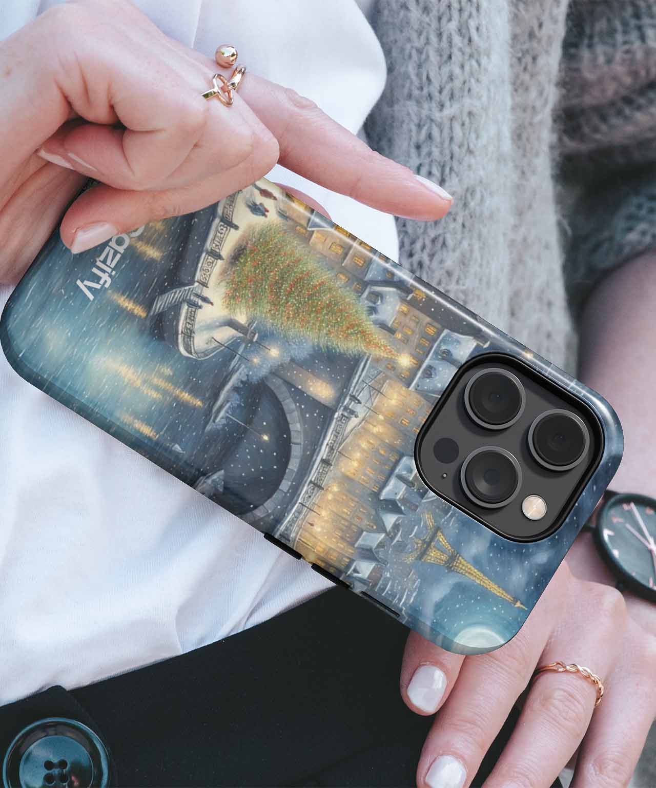 Enchanting Winter Wonderland in Paris iPhone case Case Cazify - Delivery Canada