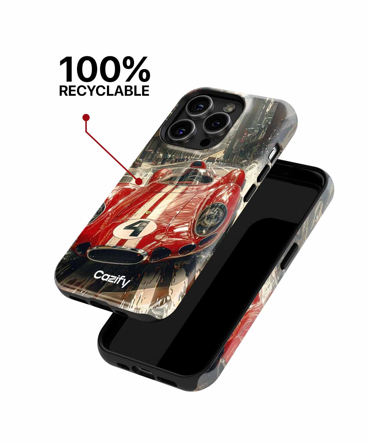 Fastest Red Racer Splashes Through Town iPhone case Case Cazify - Delivery Canada