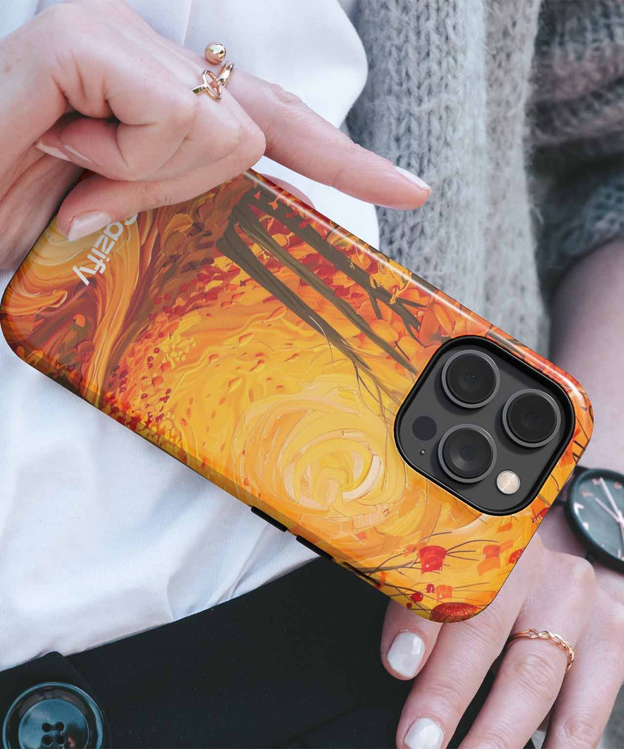 Fiery Autumn Pathway of Wonder iPhone case Case Cazify - Delivery Canada