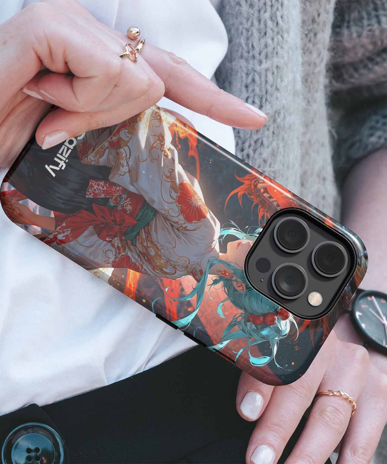 Fiery Dragon Companion in Eerie Flames iPhone case Case Cazify - Delivery Canada