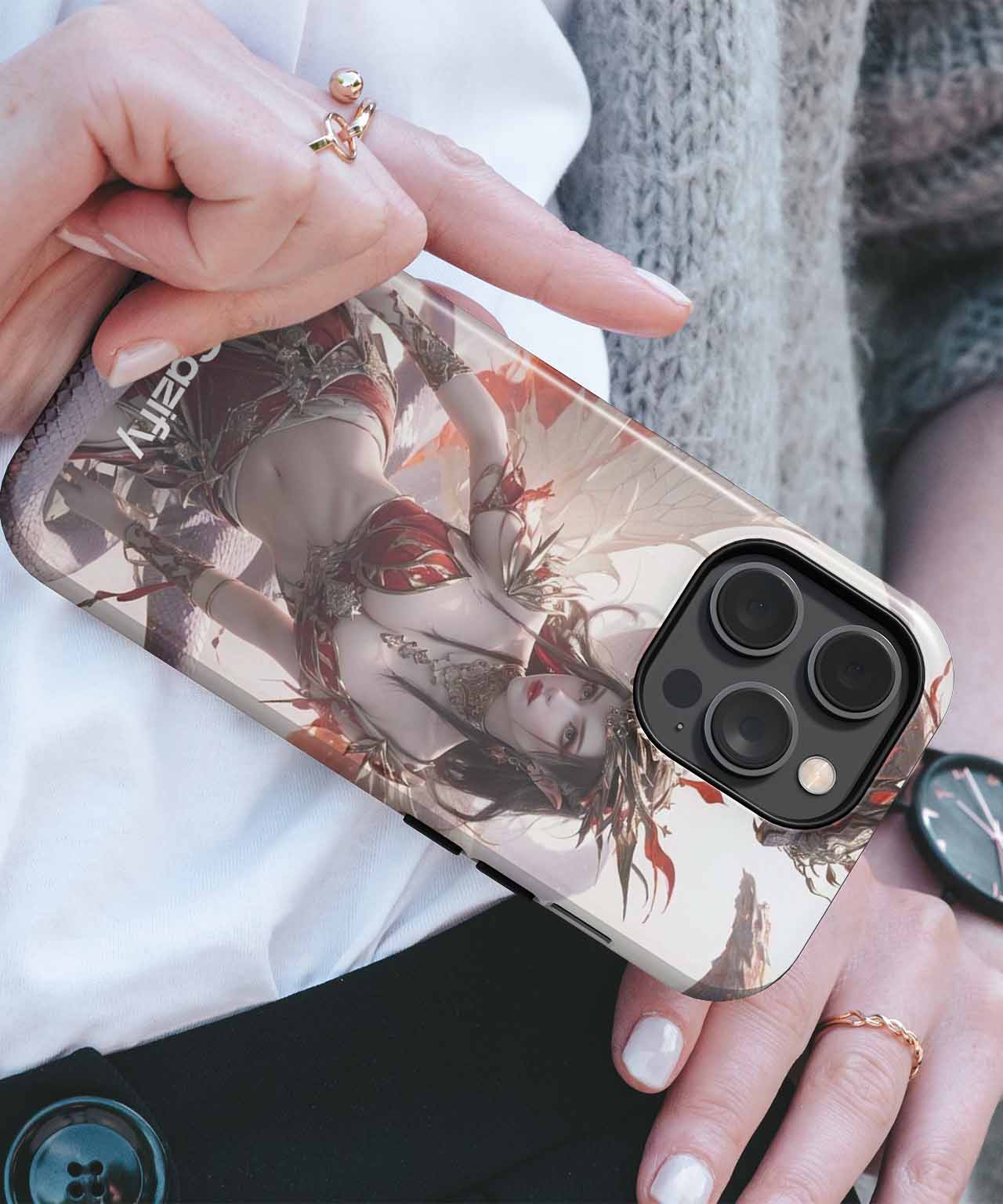 Fiery Dragon Queen in Majestic Battle iPhone case Case Cazify - Delivery Canada