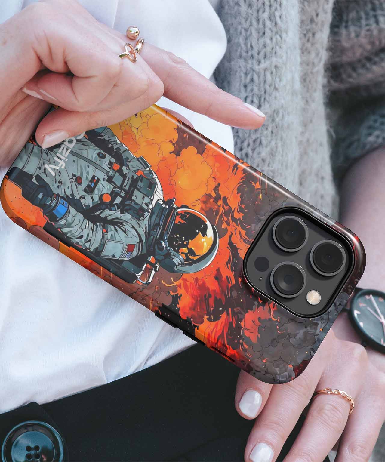 Fiery Space Walk in Chaos iPhone case Case Cazify - Delivery Canada
