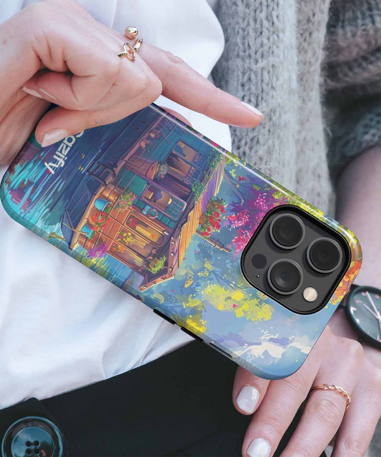 Floating Oasis of Colorful Serenity iPhone case Case Cazify - Delivery Canada