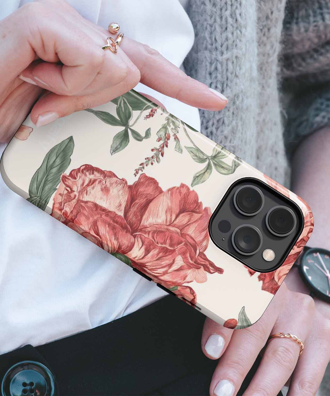 Floral Fantasia in Blush and Green iPhone case Case Cazify - Delivery Canada