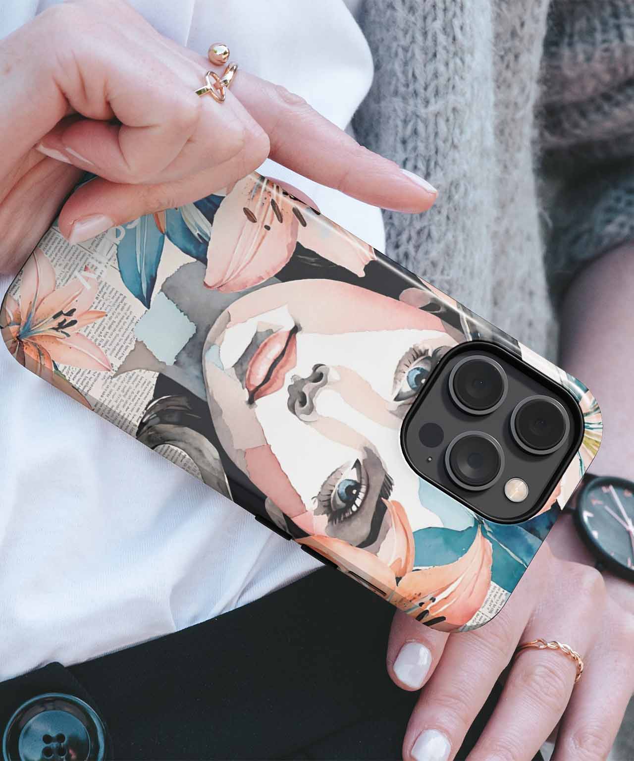 Floral Fantasy Meets Portrait Perfection iPhone case Case Cazify - Delivery Canada